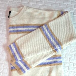 2 For $20 - Striped Knit Sweater in Cream, Blue, and Tan